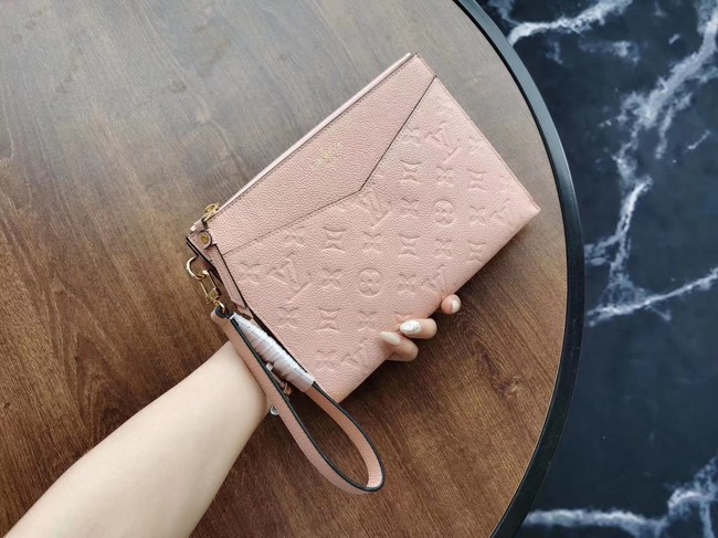 Louis Vuitton Original Monogram Empreinte Clutch bag MELANIE M68705 pink JH00585Wc12