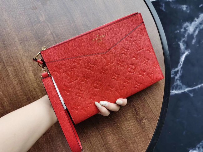 Louis Vuitton Original Monogram Empreinte Clutch bag MELANIE M68705 red JH00586MT15
