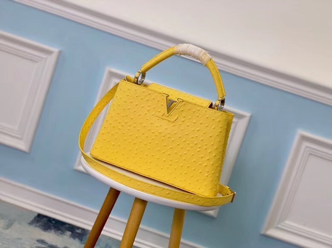 Louis vuitton original Ostrich pattern CAPUCINES PM M53665 yellow JH01043hJ71