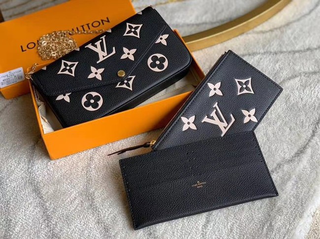 Louis Vuitton Original POCHETTE FELICIE Chain Bag M69977 black JH00329fY84