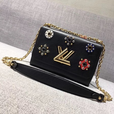 louis vuitton TWIST Original leather Shoulder Bag 50272 black JH00639sz95