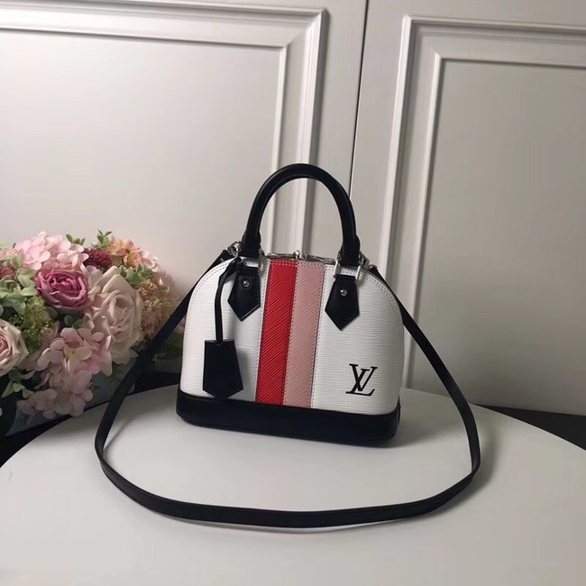 Luxury Louis Vuitton original Epi leather ALMA BB M51961 white JH01892hU18