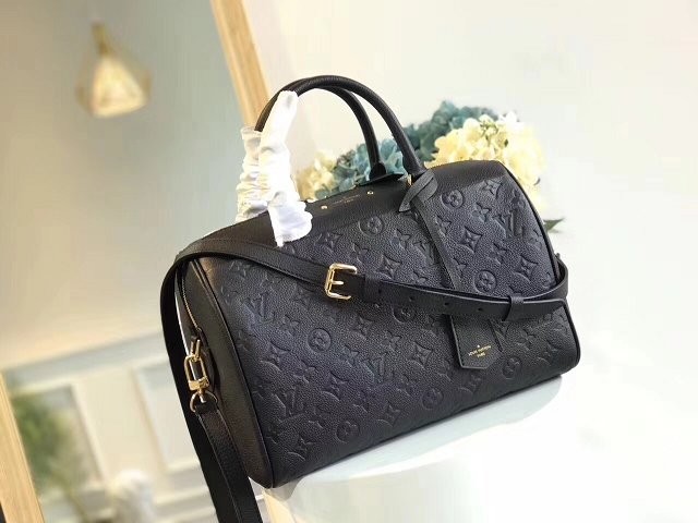 Luxury Louis vuitton original monogram empreinte speedy M42395 black JH00289ze26