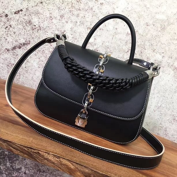 Replica 2017 louis vuitton original leather chain it bag pm M54619 black JH00774zS17