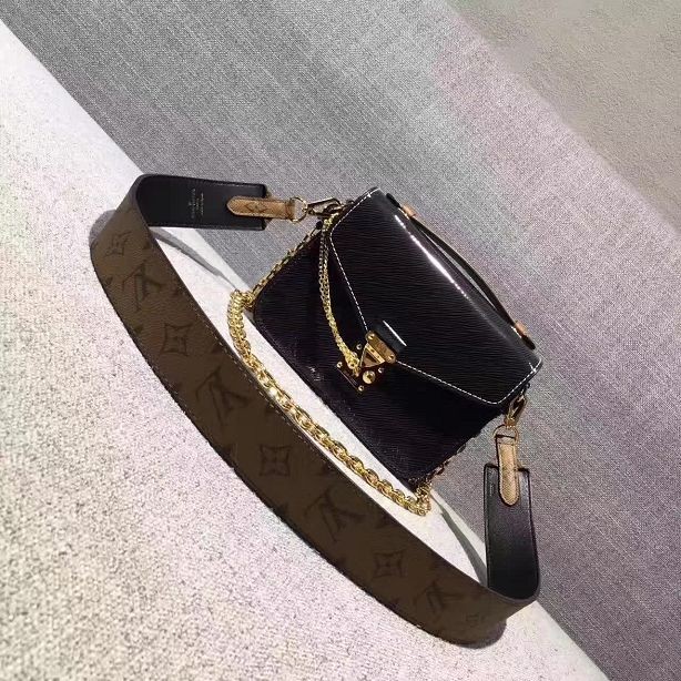 Replica 2017 louis vuitton original leather fashion show metis mini M54991 black JH00738wU61
