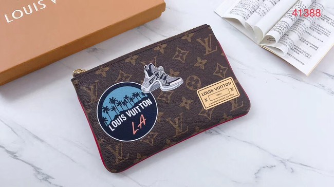 Replica Designer Louis Vuitton Original Monogram Canvas Zipper Clutch bag M41388 JH00734uT54