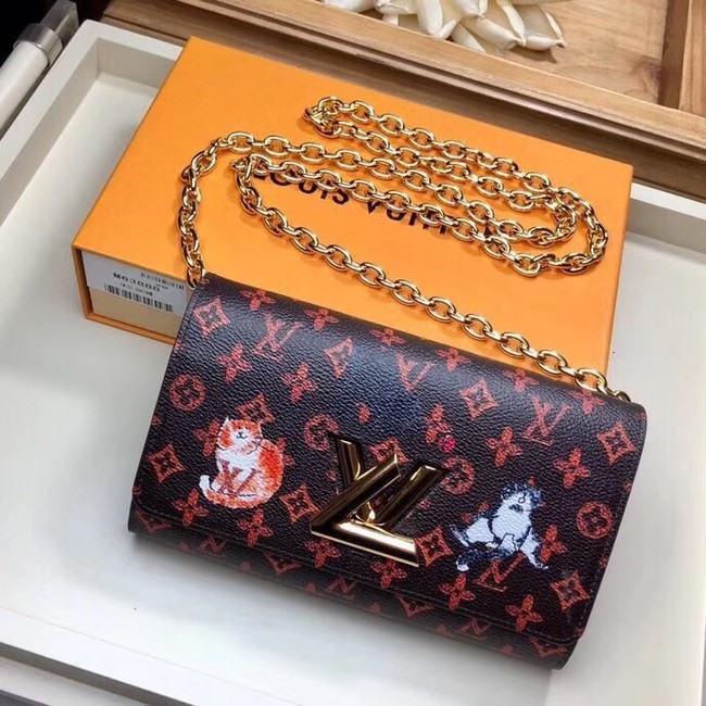 Replica Louis Vuitton Monogram Canvas Twist Chain Wallet M63888 orange JH01439EX20