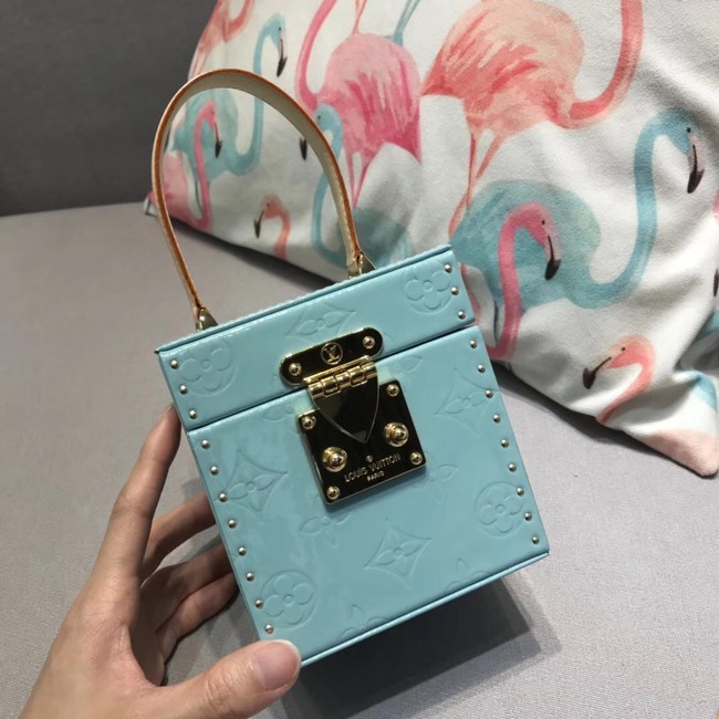 Replica Louis Vuitton Monogram Vernis Original BLEECKER BOX M52464 Light blue JH01574Ip92