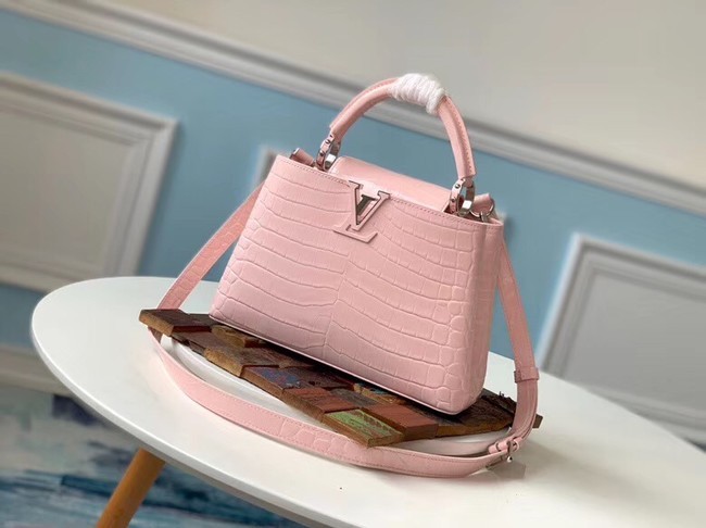 Replica Louis vuitton original crocodile CAPUCINES PM M94587 Eau de Rose JH01055Pg26