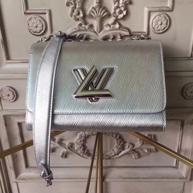 Replica Louis vuitton original epi leather TWIST MM M50332 silver JH01958lx86