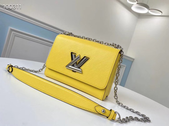Replica Louis vuitton original epi leather TWIST MM M66119 yellow JH00582pb70