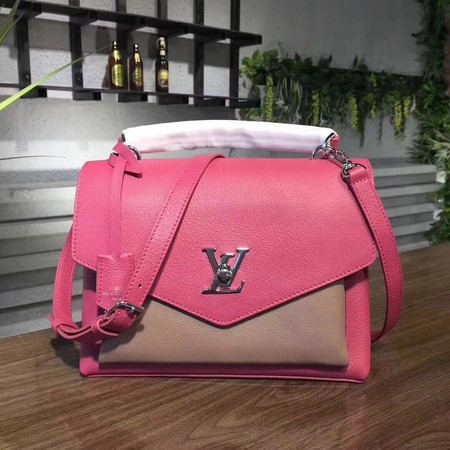 Replica louis vuitton original Leather MY LOCKME 54849 Plum with apricot JH00533oV69