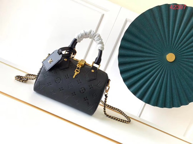 Replica Louis vuitton original leather SPEEDY 20 Monogram Empreinte mini m42397 black JH00414zS17