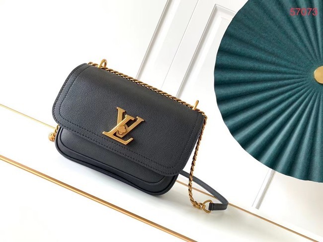 Replica Louis Vuitton Original Lockme chain small handbag M57067 black JH00381yi85