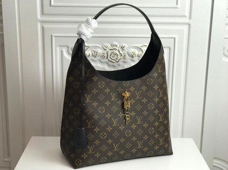 Replica Louis vuitton original monogram canvas flower hobo bag M43545 black JH00221Qz32