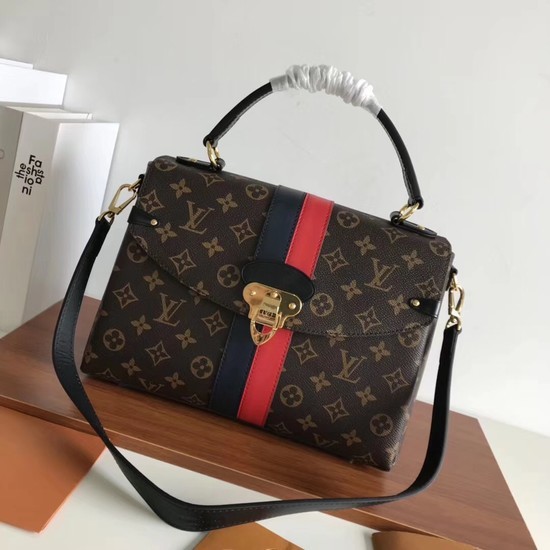 Replica Louis vuitton original monogram canvas ONE HANDLE 48998 red&black JH00059aG64