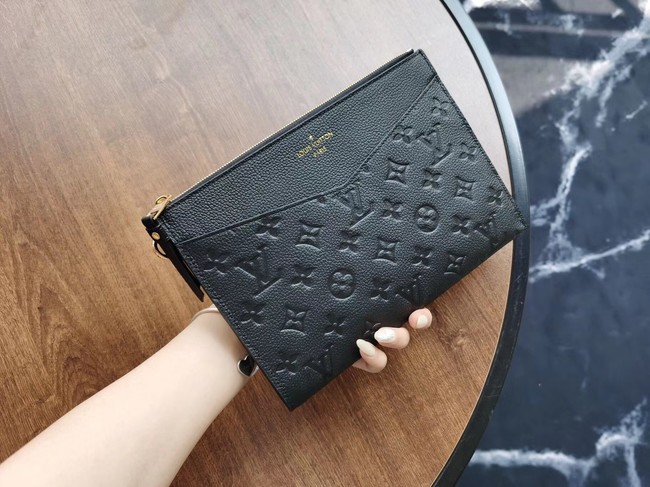 Top Louis Vuitton Original Monogram Empreinte Clutch bag MELANIE M68705 black JH00588xs20