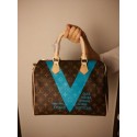 AAA Louis Vuitton MONOGRAM V SPEEDY 30 Bag M41533 Blue JH01127Nk89