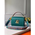 AAAAA Knockoff Louis Vuitton twist medium tote bag M55851 Emerald JH00528qN39