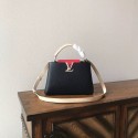 Cheap Louis vuitton original taurillon leather Capucines PM M48865 black &red &white JH01860FT69