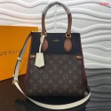 Copy 1:1 Louis Vuitton Original FOLD TOTE medium M45409 black&brown&white JH00391lS35