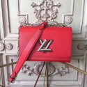 Designer Replica Louis vuitton original epi leather TWIST MM M50332 red JH01962Jz48