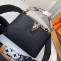 Fake 1:1 Louis vuitton original taurillon leather Capucines Mini N95509 black JH01028Av26