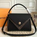 Fake 2017 newest louis vuitton original leather double V bag M54439 black JH00819ET36