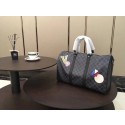 Fake Cheap Louis Vuitton handbag damier graphite canvas keepall bandouliere N41057 black JH00655Wq19