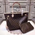 Fake Louis Vuitton Original Monogram Canvas NEVERFULL 40156 Apricot JH01266HB93