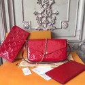 Fake Louis Vuitton Original Monogram Vernis Felicie Chain Wallet 61276 red JH00134tZ32