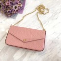 Fake Louis Vuitton Original pochette felicie monogram empreinte shoulder bag M64064 pink JH00393gE29
