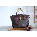 Fashion Louis vuitton original FLOWER ZIPPED TOTE MM M44347 Bordeaux JH01294RW51