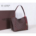 High Quality Louis Vuitton Monogram Damier Ebene Canvas Caissa HOBO Bag 41555 Red JH01030GY92