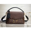 Hot Louis Vuitton Damier Ebene Canvas Original Leather Beaubourg M40177 Black JH00988Ho45