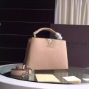 Imitation Louis Vuitton Capucines BB Tote Bag 94754 Apricot JH00922Rd46