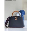 Imitation Louis Vuitton CAPUCINES Original Leather PM M48865 black JH00025EB28