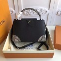 Imitation Louis Vuitton CAPUCINES PM N94410 black JH01320XD29