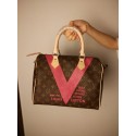 Imitation Louis Vuitton MONOGRAM V SPEEDY 30 Bag M41533 Rose JH01126dP73