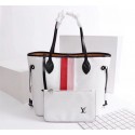 Imitation Louis Vuitton Neverfull Epi Leather MM 53763 white JH01838Yx32