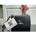 Imitation Louis vuitton original epi leather TWIST MM M50280 black&white JH00766dP73