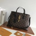 Imitation Louis vuitton original Monogram Canvas Flower Tote bag 43551 black JH00197Ad61