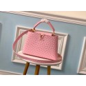 Imitation Louis vuitton original Ostrich pattern CAPUCINES BB M94587 Eau de Rose JH01045LQ13