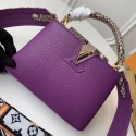 Imitation Louis vuitton original taurillon leather Capucines Mini N95509 purple JH01022wE81