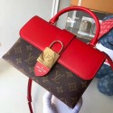 Imitation Top Louis Vuitton Original Leather LOCKY BB M44080 Coquelicot Red JH01249eP47