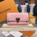 Knockoff Louis vuitton original mongram empreinte CHAIN WALLET M63399 Rose Poudre JH01632Nf40