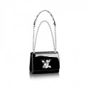 Knockoff Top louis vuitton TWIST Original leather Shoulder Bag 50273 black JH00645wV33