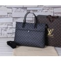 Louis Vuitton Damier Canvas Briefcase Calfskin Leather 41565 Black JH00968hk64
