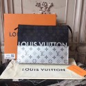 Louis Vuitton Monogram Canvas Clutch Bag Split N63039 silver JH00231ha26
