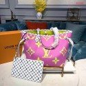 Louis Vuitton Monogram Canvas Original Leather NEVERFULL MM M44567 Pink JH00788Sy67